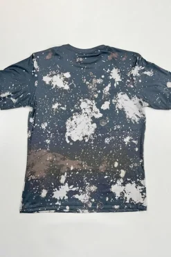 Online Dear-Lover Tie Dye Bleached Round Neck Short Sleeve T-shirt Multicolor