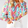 Best Dear-Lover Abstract Printed Long Sleeve Casual Shirt Multicolour