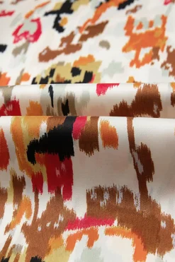 Hot Dear-Lover Abstract Print 3/4 Puff Sleeve Ruffle Blouse Multicolour