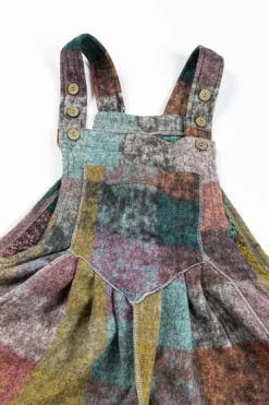 Online Dear-Lover Brushed Checkered Wide Leg Overalls Multicolour
