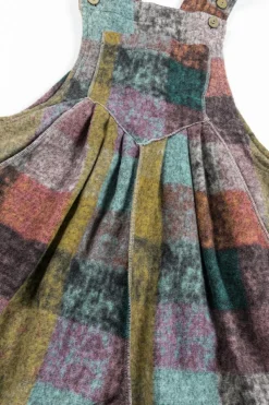 Online Dear-Lover Brushed Checkered Wide Leg Overalls Multicolour