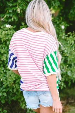 Outlet Dear-Lover Colorblock Patchwork Baggy T Shirt Multicolour