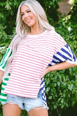 Outlet Dear-Lover Colorblock Patchwork Baggy T Shirt Multicolour