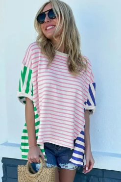 Outlet Dear-Lover Colorblock Patchwork Baggy T Shirt Multicolour