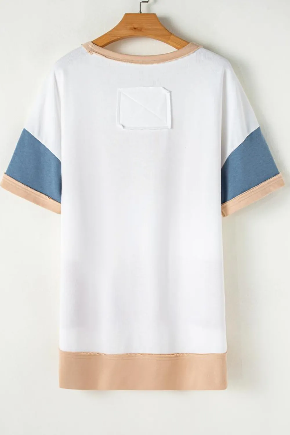 Best Dear-Lover Colorblock Patchwork Side Split Tunic T Shirt Multicolour