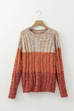 Clearance Dear-Lover Colorful Confetti Wool Ball Knitted Sweater Multicolour