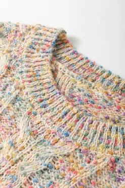 Clearance Dear-Lover Colorful Confetti Wool Ball Knitted Sweater Multicolour