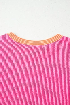 Hot Dear-Lover Corded Colorblock Crewneck Tee Multicolour
