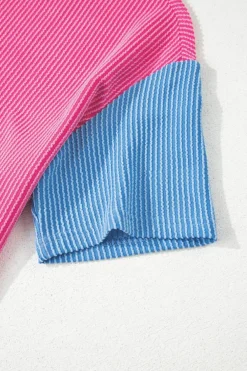Hot Dear-Lover Corded Colorblock Crewneck Tee Multicolour