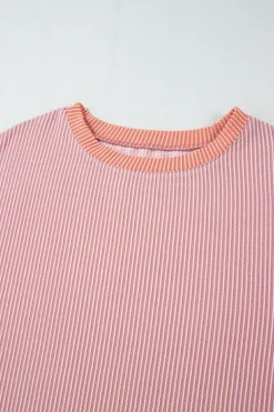 Hot Dear-Lover Corded Colorblock Patchwork Drop Shoulder Long Sleeve Top Multicolour