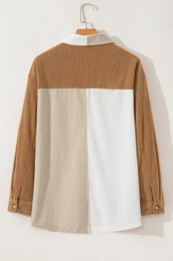 Discount Dear-Lover Corduroy Colorblock Loose Shacket Multicolour