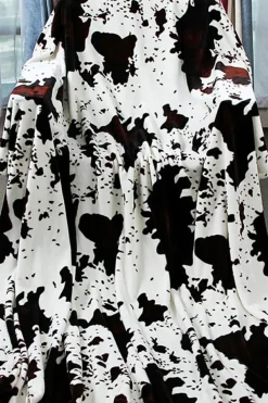 Hot Dear-Lover Cow Spots Plush Blanket Multicolour