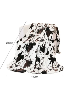 Hot Dear-Lover Cow Spots Plush Blanket Multicolour