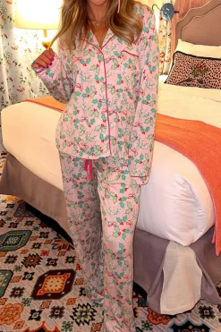 Outlet Dear-Lover Floral Christmas Pajamas Set Multicolour