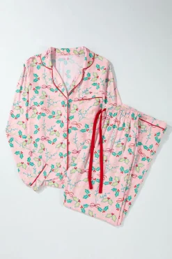 Outlet Dear-Lover Floral Christmas Pajamas Set Multicolour