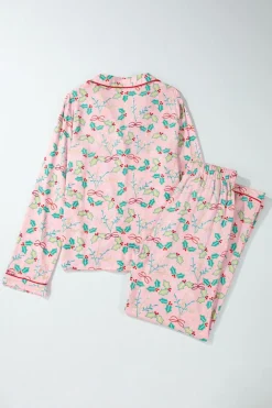 Outlet Dear-Lover Floral Christmas Pajamas Set Multicolour