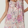 Best Dear-Lover Floral Print Fringed Tie U Neck Sleeveless Mini Dress Multicolour