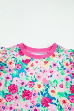 Best Dear-Lover Floral Print Flutter Sleeve Ruffled Mini Dress Multicolour