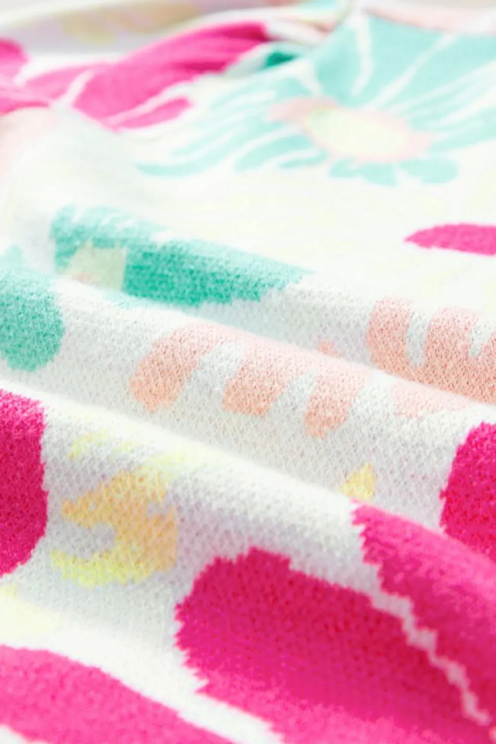 Hot Dear-Lover Floral Print V Neck Short Sleeve Sweater Multicolour