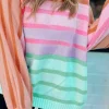 Outlet Dear-Lover Gradient Ribbed Edge Loose Sweater Multicolour
