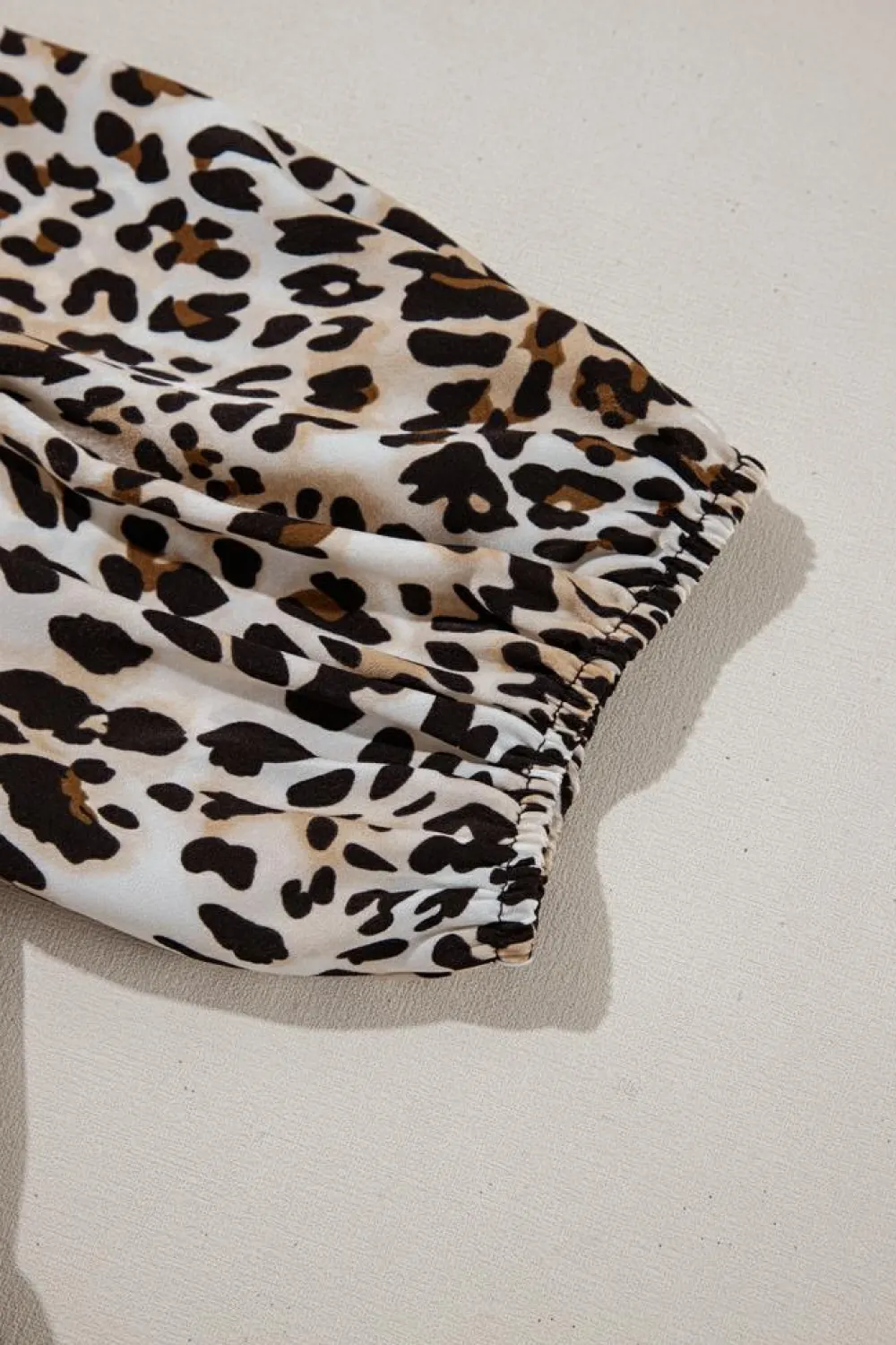 Outlet Dear-Lover Leopard Tie Front Puff Sleeve Short Flared Dress Multicolour