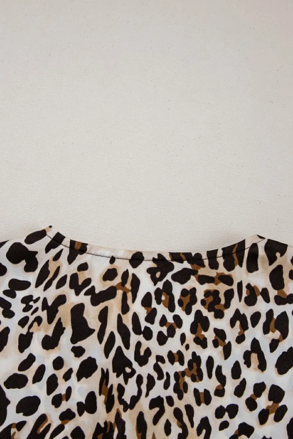 Outlet Dear-Lover Leopard Tie Front Puff Sleeve Short Flared Dress Multicolour