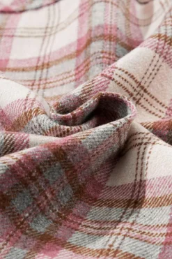 Best Dear-Lover Plaid Flap Pocket Hooded Raw Hem Jacket Multicolour