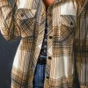 Best Dear-Lover Plaid Print Flap Pocket Button Up Shacket Multicolour
