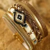 Online Dear-Lover Rhinestone Beaded Magnetic Buckle Bracelet Multicolour