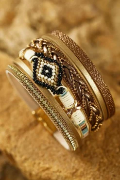 Online Dear-Lover Rhinestone Beaded Magnetic Buckle Bracelet Multicolour