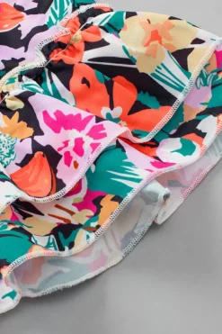 Fashion Dear-Lover Tiered Ruffled Sleeve Floral Blouse Multicolour