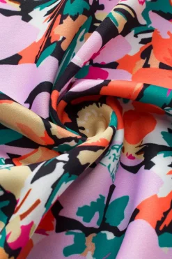 Fashion Dear-Lover Tiered Ruffled Sleeve Floral Blouse Multicolour