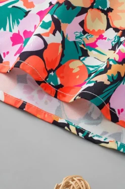 Fashion Dear-Lover Tiered Ruffled Sleeve Floral Blouse Multicolour