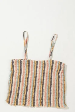 Hot Dear-Lover Vertical Striped Smocked Cami Top Wide Leg Pants Set Multicolour