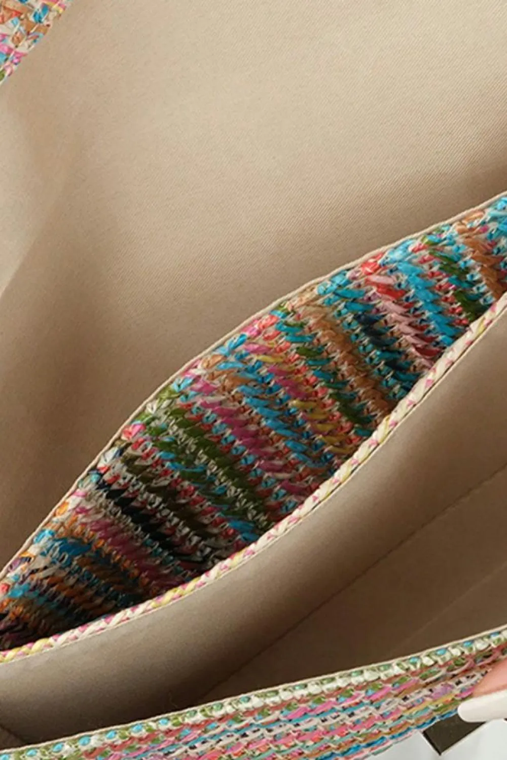 Fashion Dear-Lover Woven Metal Clasp Flap Handbag Multicolour