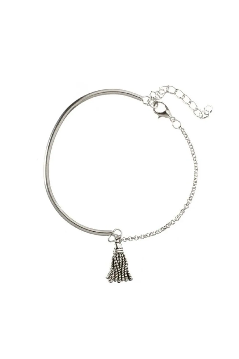 Clearance Dear-Lover Multilayer Chain Disc Tassel Pendant y Bracelet Set Silver