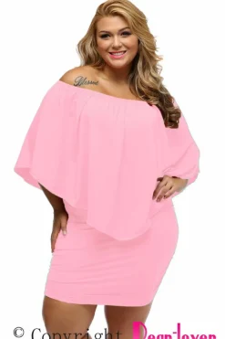 Fashion Dear-Lover Multiple Dressing Layered Mini Poncho Dress Pink