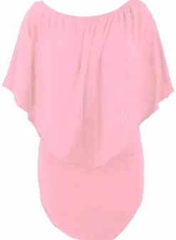 Fashion Dear-Lover Multiple Dressing Layered Mini Poncho Dress Pink