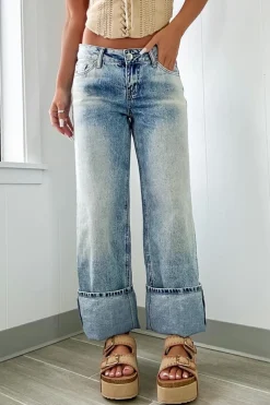 Best Dear-Lover High Rise Button Zip Fly Medium Wash Jeans Myosotis