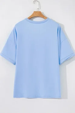 Outlet Dear-Lover Kiss American Flag Sequin Lip Graphic Oversize T Shirt Myosotis