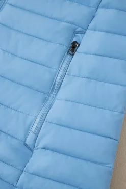 Online Dear-Lover Solid Color Quilted Zip-up Puffer Jacket Myosotis