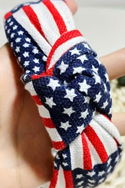 Discount Dear-Lover Flag Day Knotted Headband Navy Blue