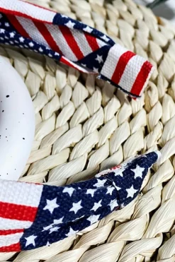 Discount Dear-Lover Flag Day Knotted Headband Navy Blue