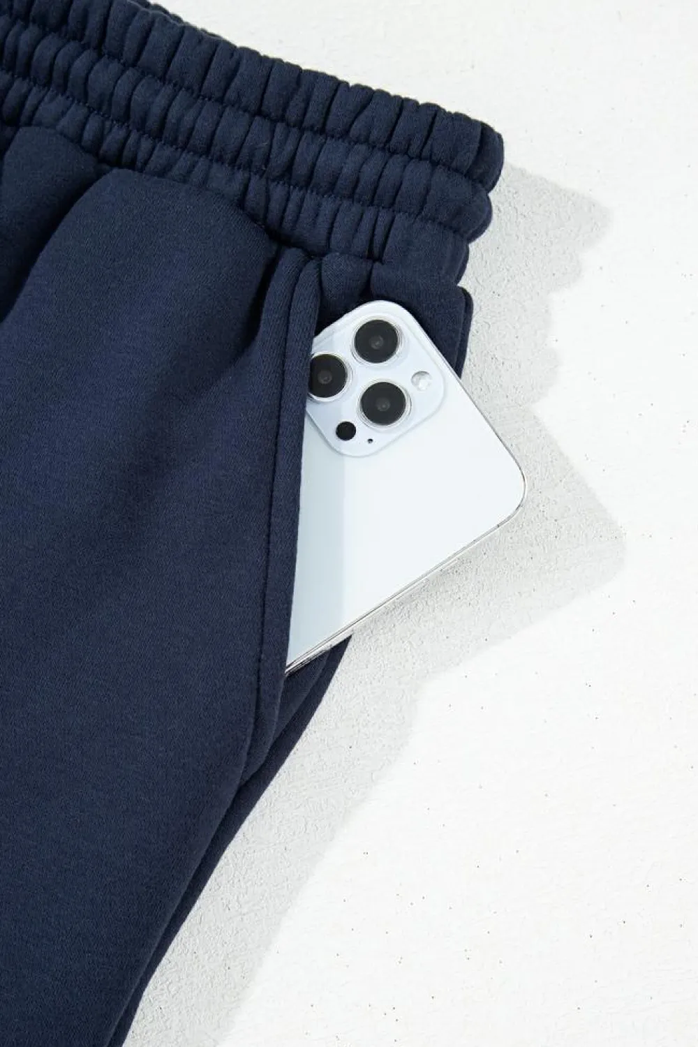 Outlet Dear-Lover Fold Down Collar Pullover and Joggers Tracksuit Navy Blue