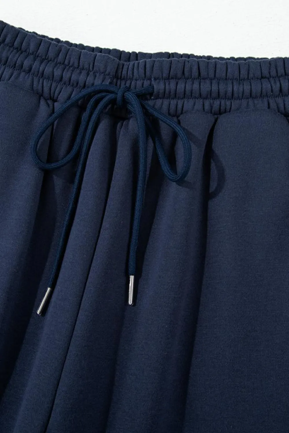 Outlet Dear-Lover Fold Down Collar Pullover and Joggers Tracksuit Navy Blue