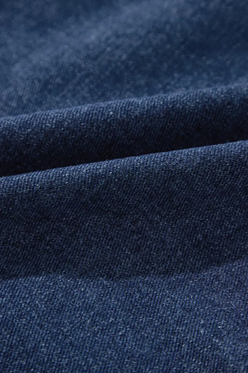 Hot Dear-Lover Ruffle Raw Hem Flap Pockets Denim Jacket Navy Blue