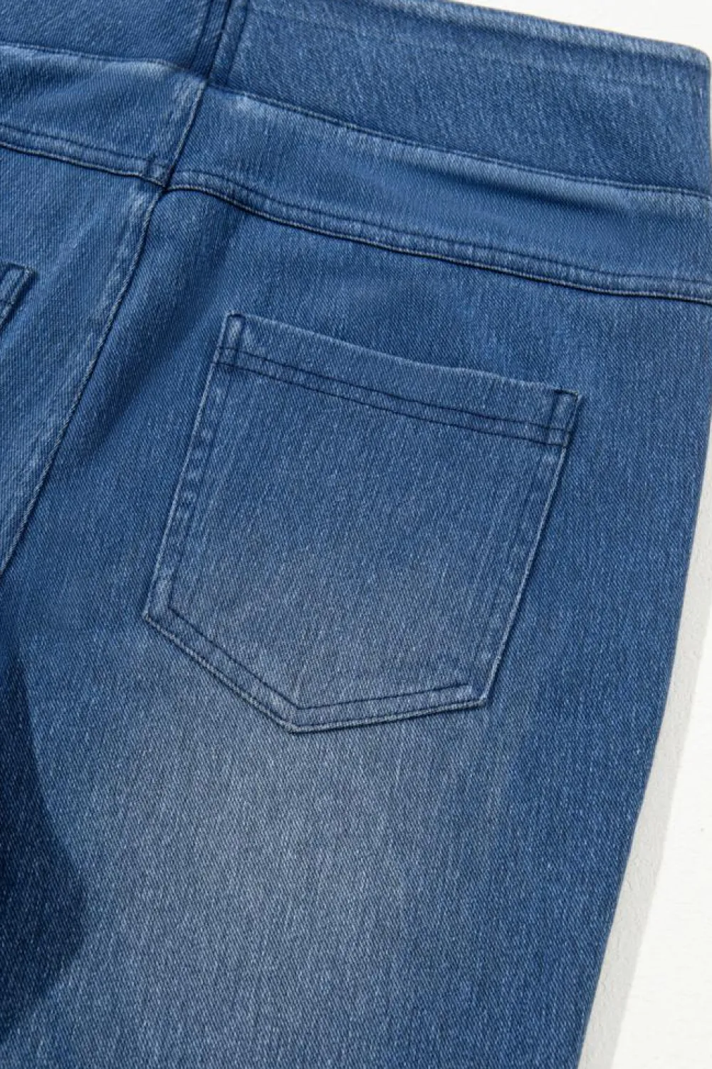 Outlet Dear-Lover Skinny Elastic Waist Ankle Length Mid Waist Jeggings with Pockets Navy Blue