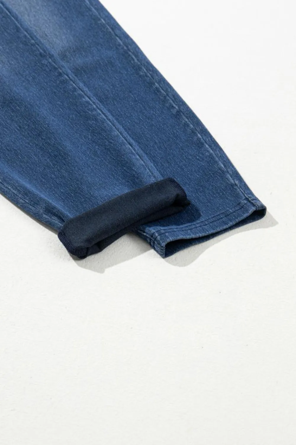 Outlet Dear-Lover Skinny Elastic Waist Ankle Length Mid Waist Jeggings with Pockets Navy Blue