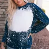 Clearance Dear-Lover Navy Tie-dyed Crew Neck Pullover Sweatshirt Blue