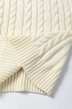 Outlet Dear-Lover Cable Knit High Neck Sweater Vest Oatmeal
